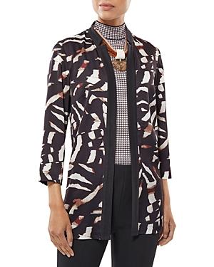 Misook Knit Trim Safari Print Topper