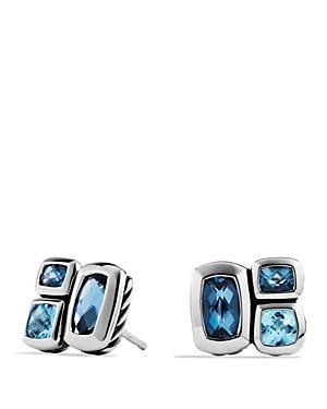 David Yurman Confetti Stud Earrings With Blue Topaz And Hampton Blue Topaz