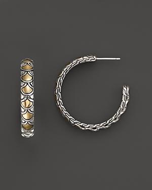 John Hardy Naga 18k Yellow Gold And Sterling Silver Medium Hoop Earrings