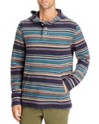 Faherty Striped Oversized Knit Pacific Hoodie