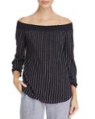 Nic And Zoe Starry Nights Stripe Off-the-shoulder Top