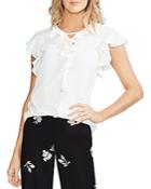 Vince Camuto Ruffled Keyhole Top