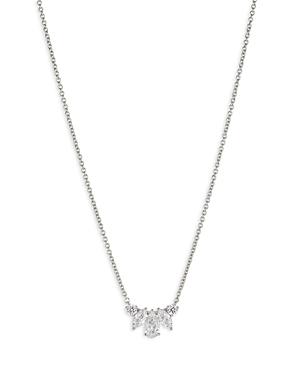 Nadri Wren Mixed Cubic Zirconia Statement Necklace In Rhodium Plated, 15-18