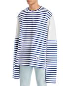 Fumito Ganryu Striped Extended Long Sleeve Knit Tee