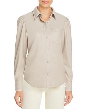 T Tahari Faux Leather Shirt