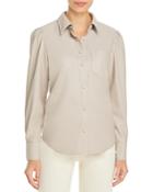 T Tahari Faux Leather Shirt