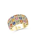 Bloomingdale's Rainbow Sapphire & Diamond Statement Ring In 14k Yellow Gold - 100% Exclusive