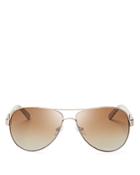 Tory Burch Women's Polarized Brow Bar Aviator Sunglasses, 57mm