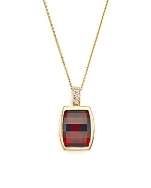 Garnet Pendant Necklace With Diamond Accent In 14k Yellow Gold, 18 - 100% Exclusive
