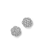 Diamond Flower Stud Earrings In 14k White Gold, 1.0 Ct. T.w. - 100% Exclusive