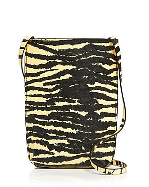 Ganni Tiger Striped Recycled Leather Crossbody Bag