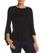 Kim & Cami High Low Bell Sleeve Top