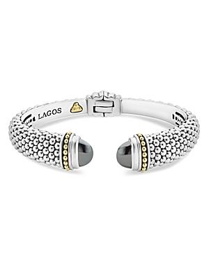 Lagos 18k Gold And Sterling Silver Caviar Color Hematite Cuff Bracelet, 12mm