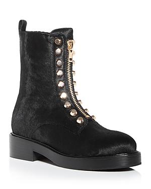 Jeffrey Campbell Women's Tonette Calf Hair Zip Stud Embellished Booties