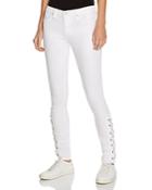 Blanknyc Lace-up Skinny Jeans In White Lines - 100% Bloomingdale's Exclusive
