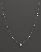 Diamond Station Necklace With Center Cluster In 14k White Gold, 1.35 Ct. T.w. - 100% Exclusive
