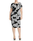 Vince Camuto Plus Floral Print Ruched Dress