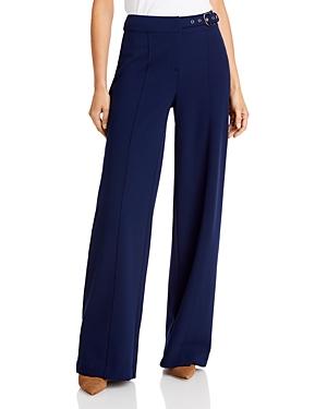 T Tahari Scuba Crepe Pants With Front Buckle