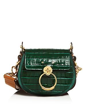 Chloe Tess Small Croc-embossed Leather Crossbody