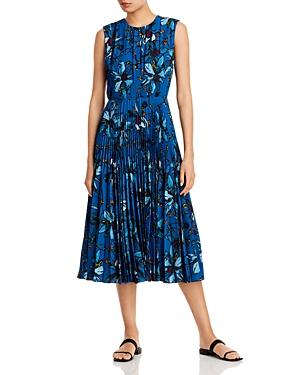 Jason Wu Bouquet Floral Print Pleated Midi Dress