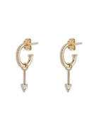 Apres Jewelry 14k Yellow Gold Shield Huggie Hoops With White Topaz