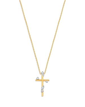 Bloomingdale's Diamond Cross Pendant Necklace In 14k Yellow Gold, 0.15 Ct. T.w. - 100% Exclusive