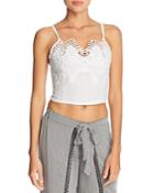 Peixoto Anassa Embroidered Cropped Top Swim Cover-up