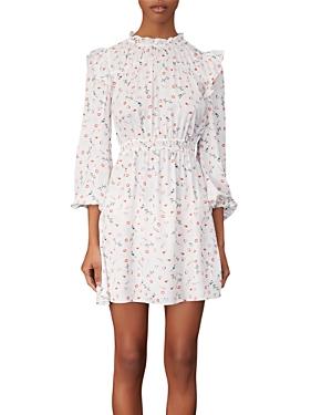 Maje Rustini Printed Ruffled Dress