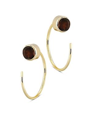 Bloomingdale's Garnet Stud And Front Back Hoop Earrings In 14k Yellow Gold - 100% Exclusive