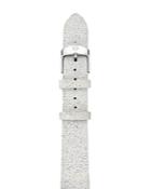 Michele Crystal & Leather Watch Strap, 18mm