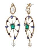 Carolee Crystal & Cultured Freshwater Pearl Drop Earrings