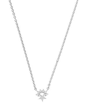 Nouvel Heritage 18k White Gold Mystic Diamond Small Star Pendant Necklace, 16.5