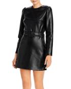 Lucy Paris Belted Faux Leather Dress - 100% Exclusive