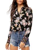 Free People Hold On To Me Floral Print Blouse
