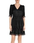 The Kooples Coffy Embossed Lace-trim Dress
