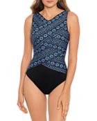 Miraclesuit Paillette Brio Printed One Piece Swimsuit