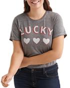 Lucky Brand Plus Lucky Hearts Graphic Tee