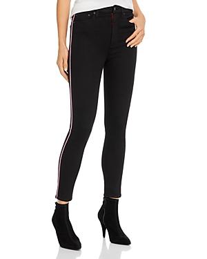 Alice + Olivia Good High-rise Piped Ankle Skinny Jeans In Night Fever