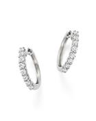 Diamond Hoop Earrings In 14k White Gold, 0.60 Ct. T.w. - 100% Exclusive