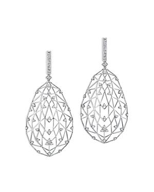 Hueb 18k White Gold Estelar Openwork Diamond Drop Earrings