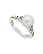 Lagos Sterling Silver & 18k Yellow Gold Luna Cultured Freshwater Pearl Ring
