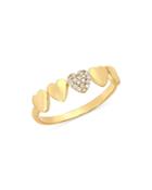 Moon & Meadow 14k Yellow Gold Diamond Pave Heart Ring