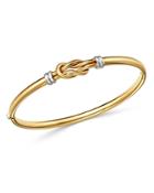 Bloomingdale's Knot Bangle Bracelet In 14k Yellow & White Gold - 100% Exclusive
