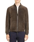 Theory Regular Fit Suede Bomber Jacket
