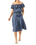 Tommy Bahama Chambray Off The Shoulder Swim Coverup