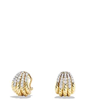 David Yurman Tempo Earrings With Diamonds In 18k Gold