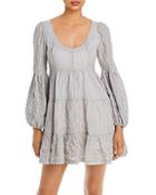 Cinq A Sept Rose Striped Tiered Mini Dress