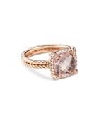 David Yurman 18k Rose Gold Chatelaine Ring With Diamonds & Morganite