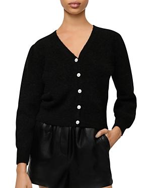 Maje Mistral Faux Pearl Button Cardigan
