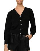 Maje Mistral Faux Pearl Button Cardigan